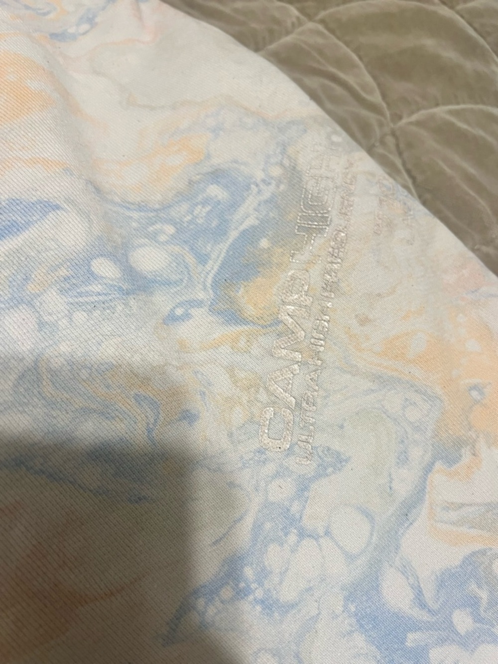 Camp High Collective Men's Marble-Print Drawstring Sweatshorts in Pastel - Picture 4 of 4